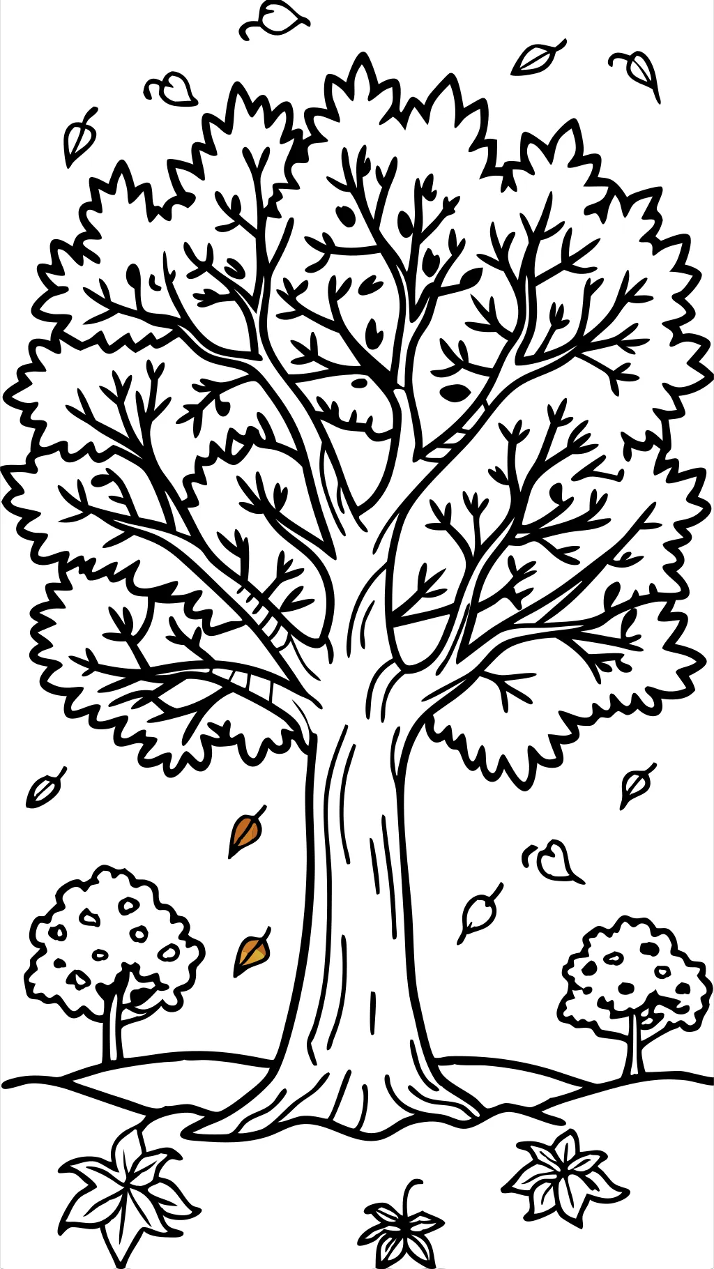 page de couleur de l’arbre d’automne